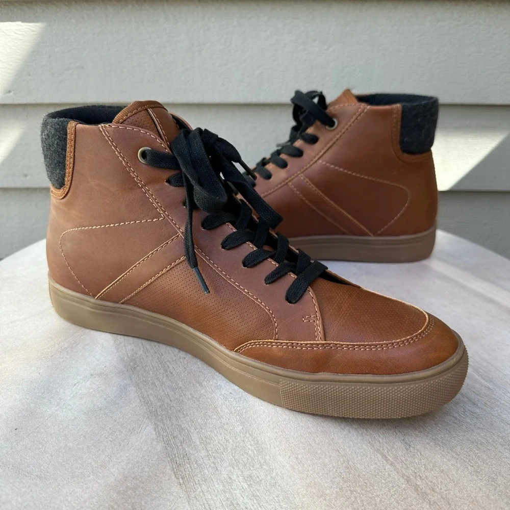 Sonoma Congo Mens Size 10 Ankle Boots Cognac Brown Lace Up New
